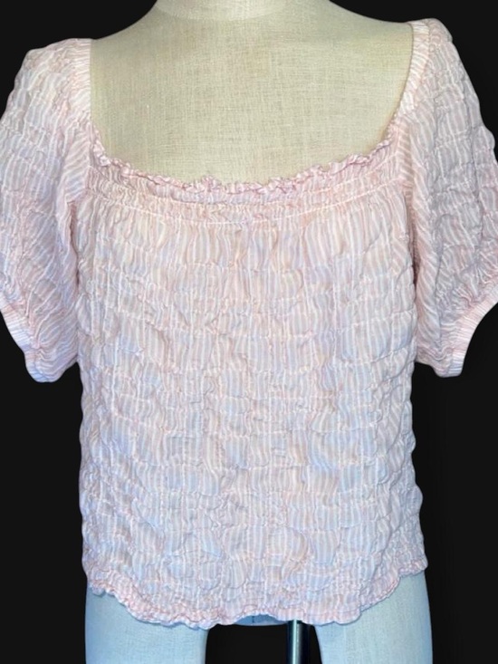 Anthropologie Tops - 💗Anthropologie Cloth & Stone Light Pink Smocked Square-Neck Blouse